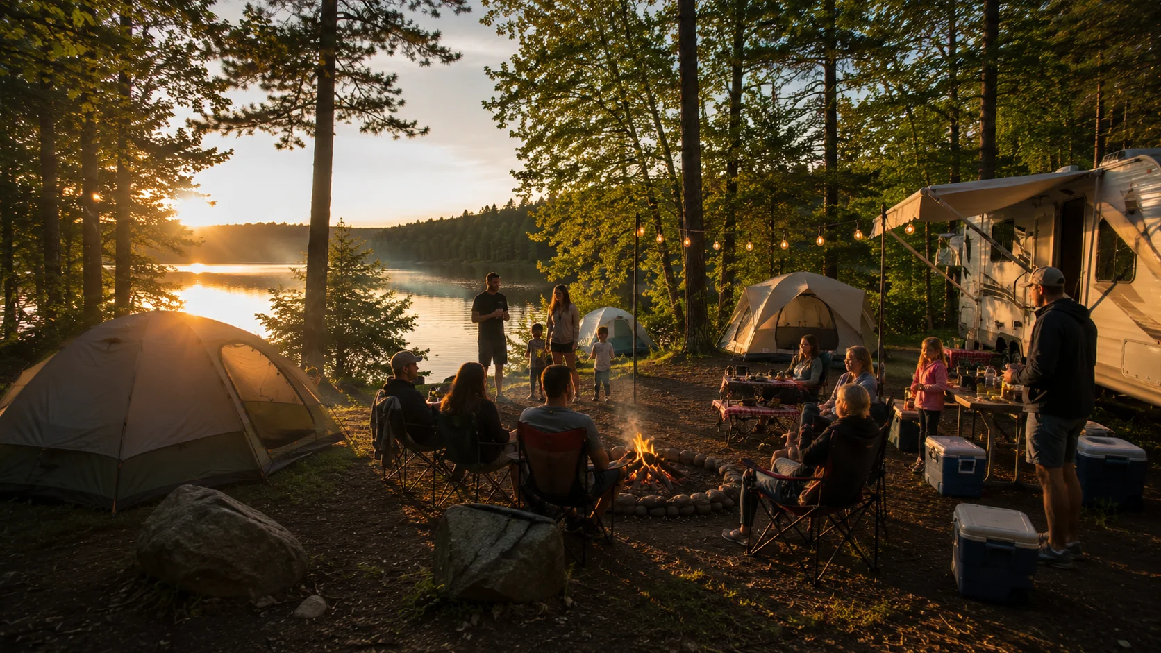 Soirée camping au Québec